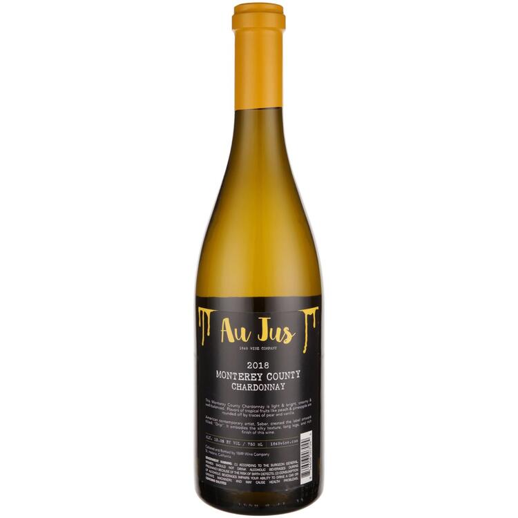 Au Jus Chardonnay Monterey County 2021 - 750ML - Back