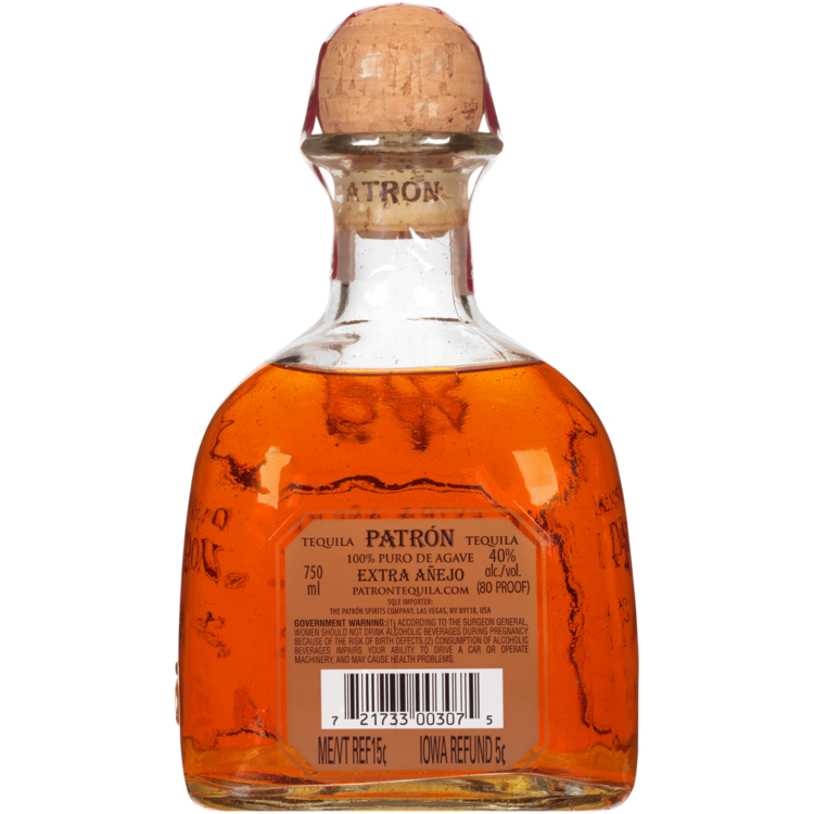 Patron Tequila Extra Anejo 80 - 750ML - Back