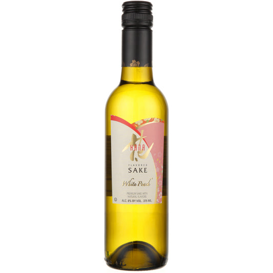 Hana White Peach Flavored Sake - 375ML - Front