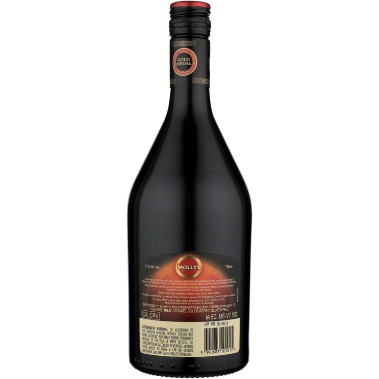 Molly's Irish Cream Liqueur 34 - 750ML - Back