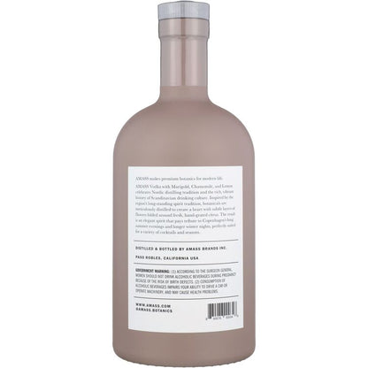 Amass Vodka With Marigold Chamomile And Lemon Zest California 80 - 750ML - Back