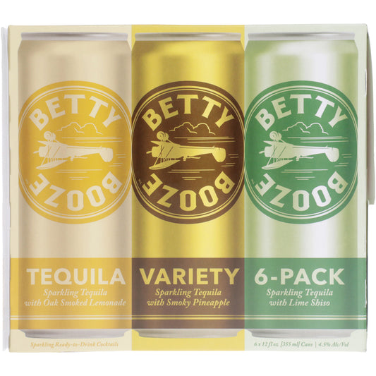 Betty Booze Tequila Combo 2 Each Lime Shiso, Oak Smoked Lemonade & Smo - 355ML
