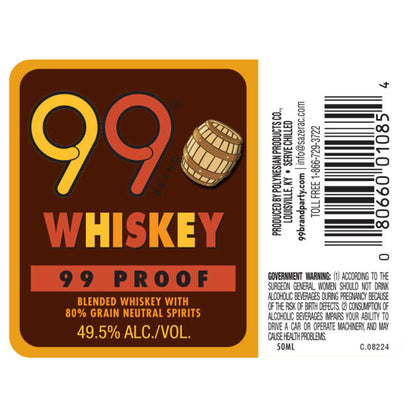 99 Brand Blended American Whiskey 99 - 50ML - Front Label