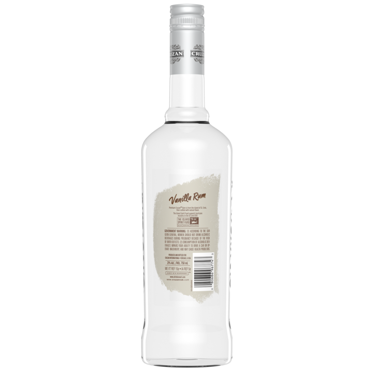 Cruzan Vanilla Flavored Rum 42 - 750ML - Back