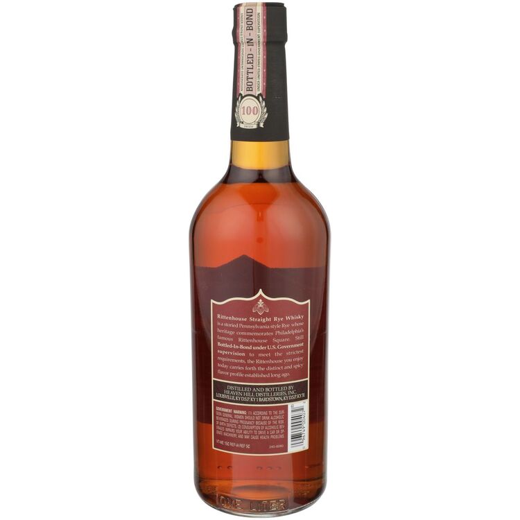 Rittenhouse Straight Rye Whiskey Bottled In Bond 100 - 1.0L - Back