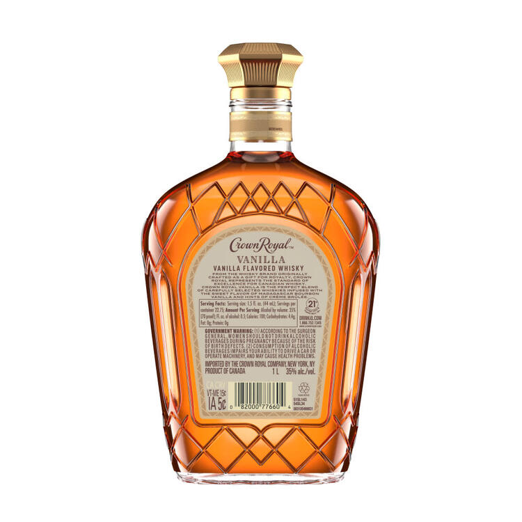 Crown Royal Vanilla Whisky Canadian 70 - 1.0L - Back