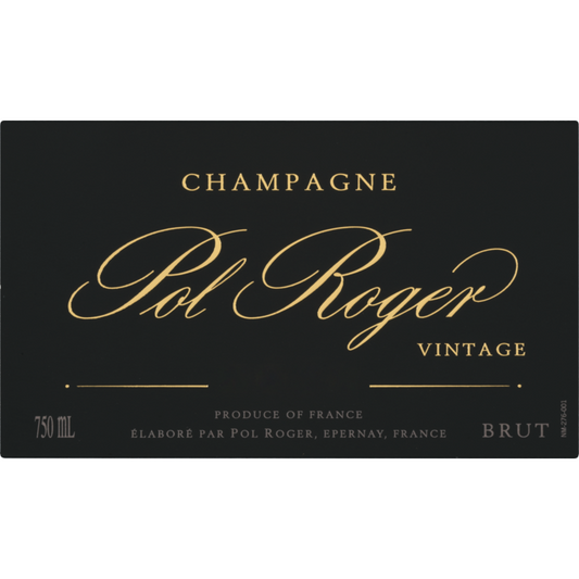 Pol Roger Champagne Brut Vintage 2018 - 750ML - Front Label