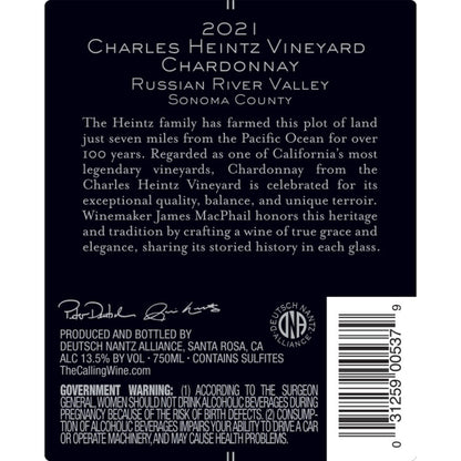 The Calling Chardonnay Heintz Vineyard Russian River Valley 2021 - 750ML