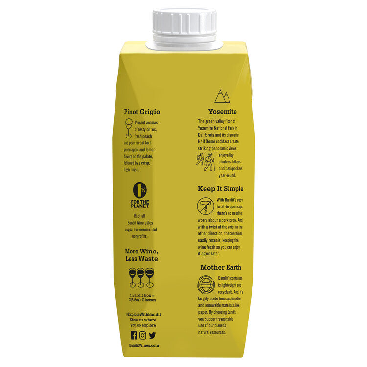 Bandit Pinot Grigio California - 500ML - Back