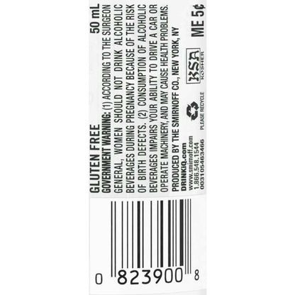 Smirnoff Orange Flavored Vodka 60 - 50ML - Back Label