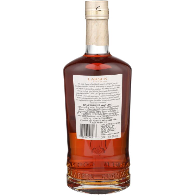 Larsen Cognac Aqua Ignis 84.6 - 750ML - Back