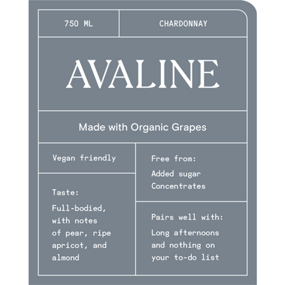 Avaline Chardonnay Pays D'Oc Made With Organic Grapes - 750ML