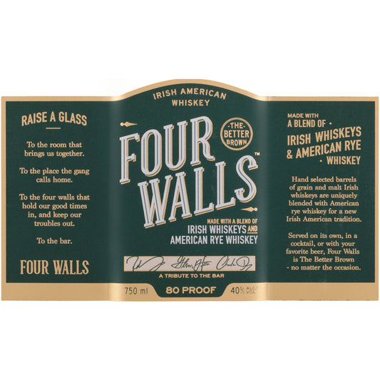 Four Walls Whiskey Irish & American Blend 80 - 750ML - Front Label