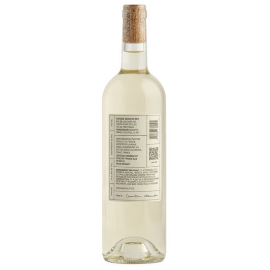 Avaline Sauvignon Blanc France Made With Organic Grapes - 750ML - Back