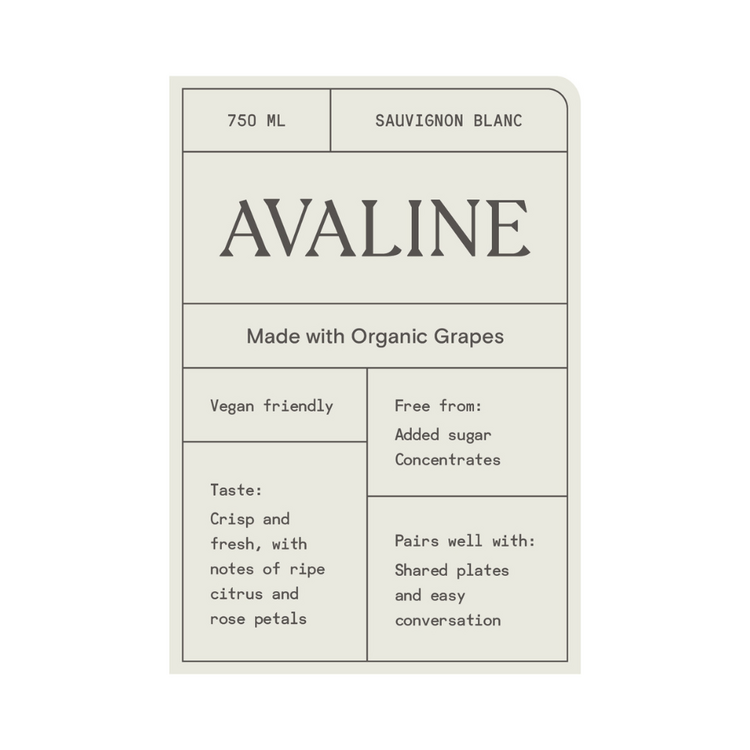 Avaline Sauvignon Blanc France Made With Organic Grapes - 750ML - Front Label