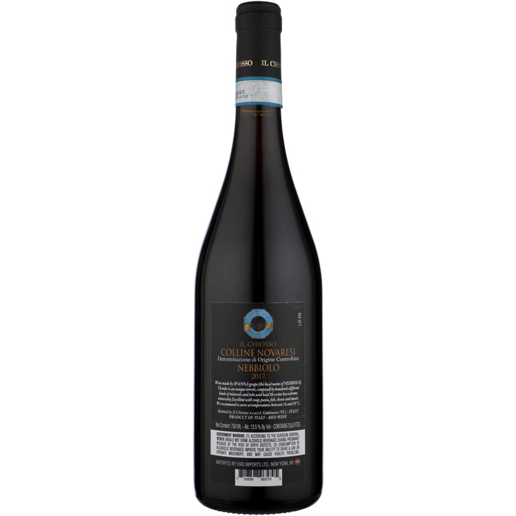 Il Chiosso Nebbiolo Colline Novaresi 2017 - 750ML - Back