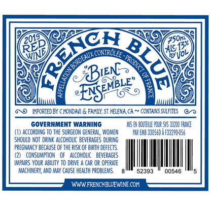 French Blue Bordeaux Rouge Bien Ensemble 2019 - 750ML