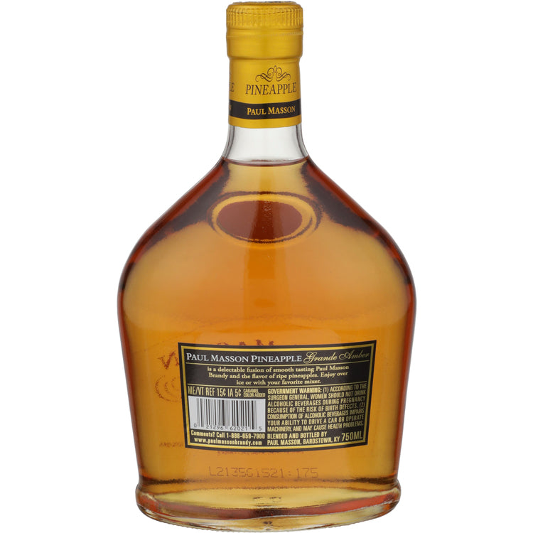 Paul Masson Pineapple Flavored Brandy Grande Amber 54 - 375ML - Back