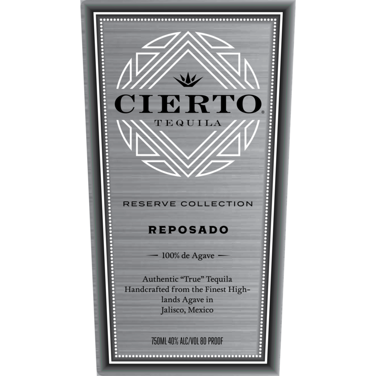 Cierto Tequila Reserve Collection Reposado 80 - 750ML - Front Label
