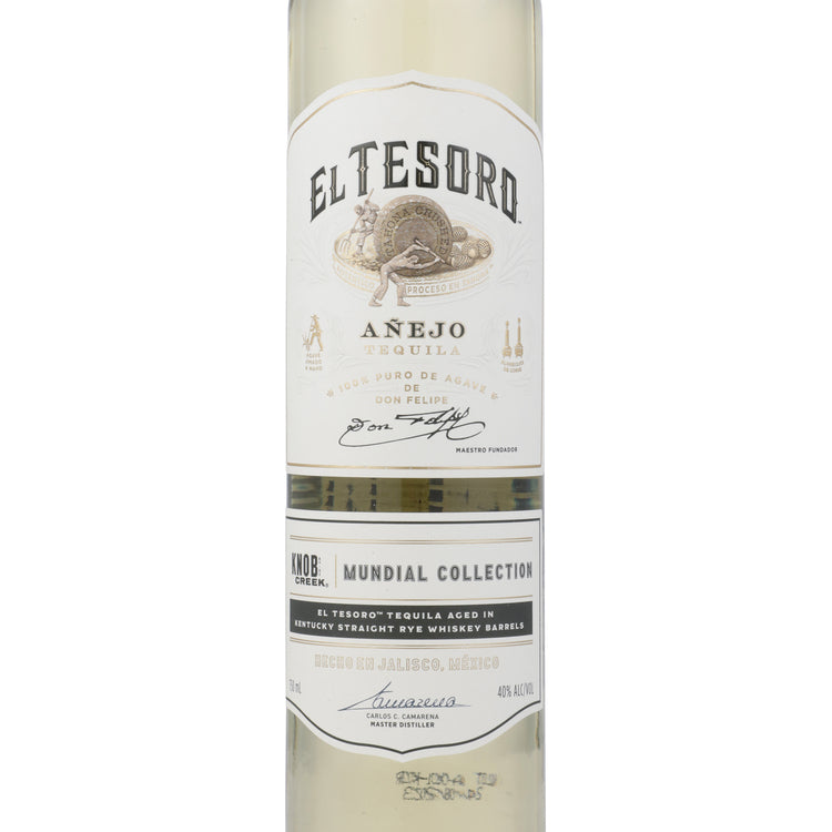 El Tesoro Tequila Anejo Mundial Collection Aged In Knob Creek El Tesor - 750ML - Front Label