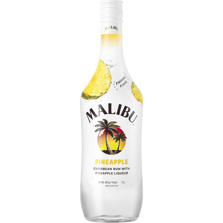 Malibu Pineapple Flavored Rum 42 - 1.0L - Front