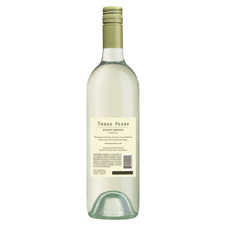 Three Pears Pinot Grigio California - 750ML - Back