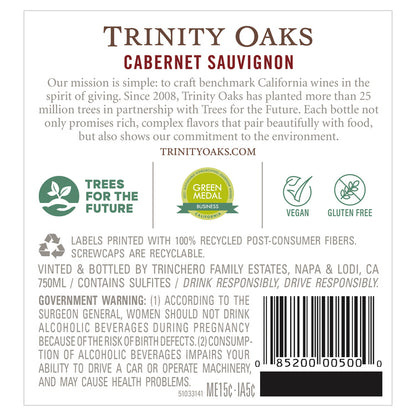 Trinity Oaks Cabernet Sauvignon California - 750ML - Back Label