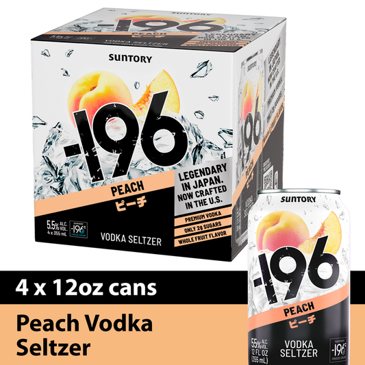 -196 Peach Vodka Seltzer Cocktail 11 - 355ML (Case) - Front