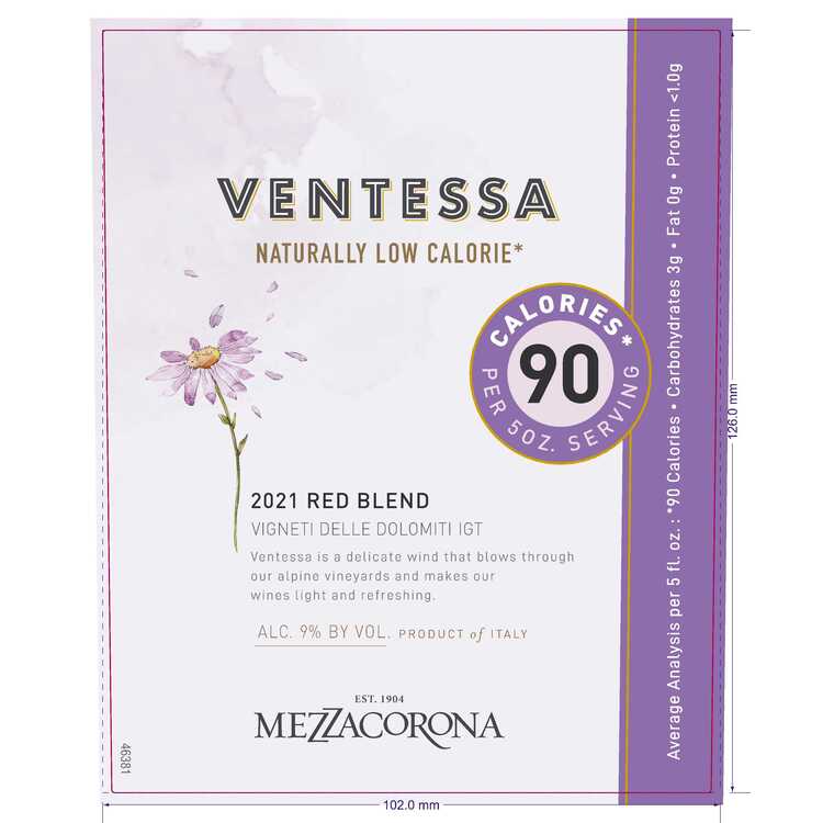 Ventessa Red Blend Vigneti Delle Dolomiti 2023 - 750ML - Front Label