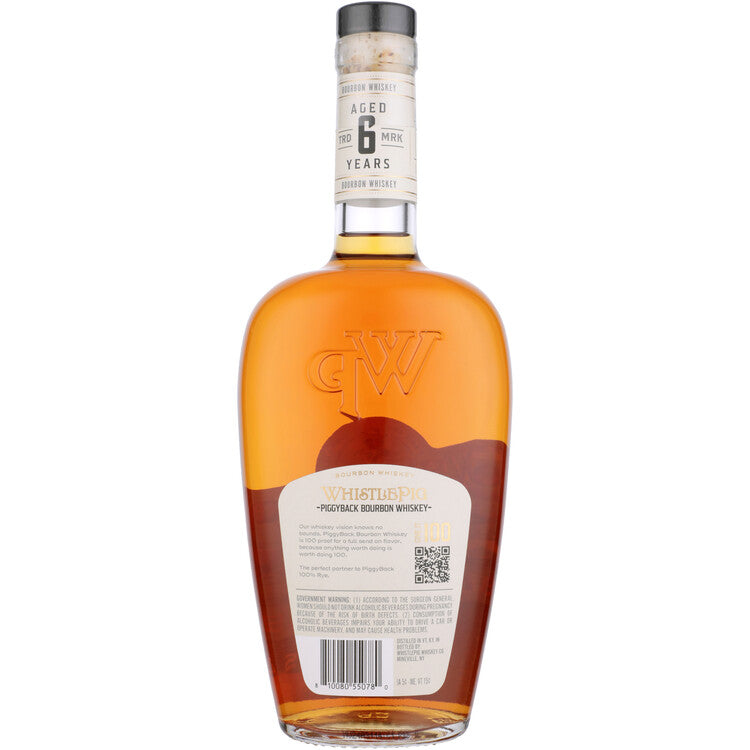 Whistlepig Bourbon Piggyback In New American Oak Barrels 6 Yr 100 - 1.0L - Back