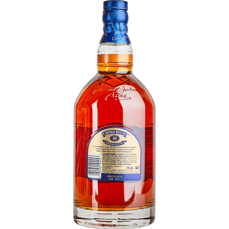 Chivas Regal Blended Scotch Gold Signature 18 Yr 80 No Carton - 1.75L - Back