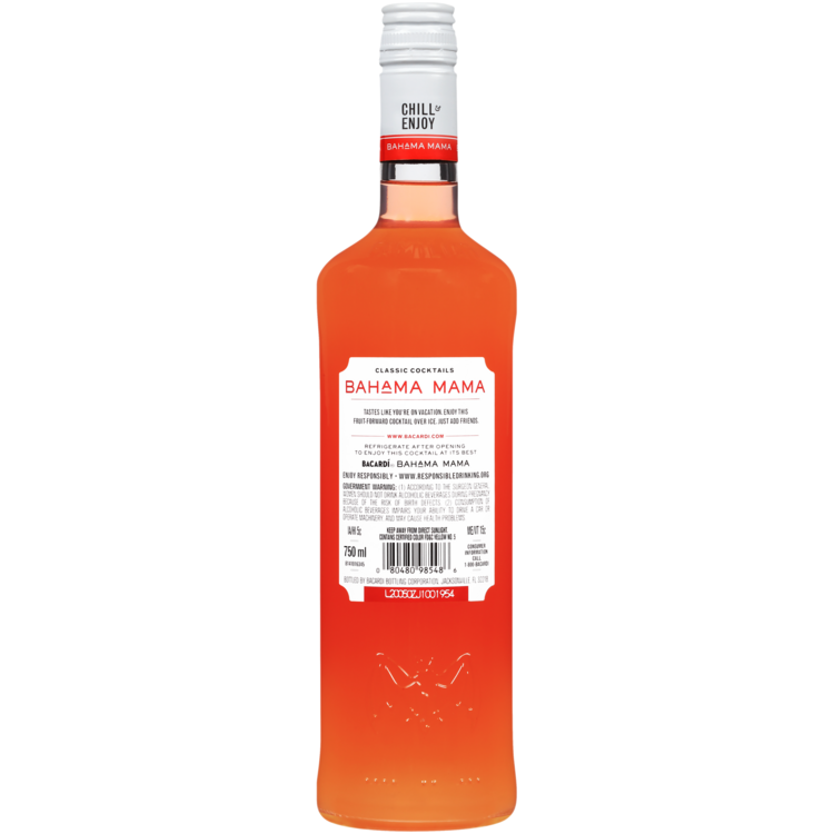 Bacardi Bahama Mama Classic Cocktails 25 - 750ML - Back