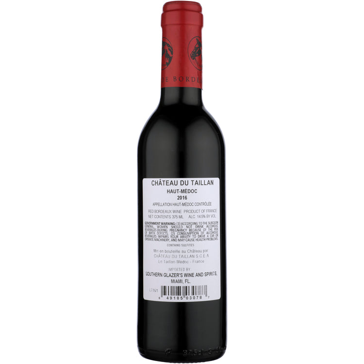Chateau Du Taillan Cru Bourgrios Exceptionnel Haut Medoc 2016 - 375ML