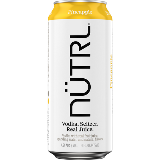 Nutrl Vodka Seltzer Pineapple Cocktails 9 - 16 Z - Front