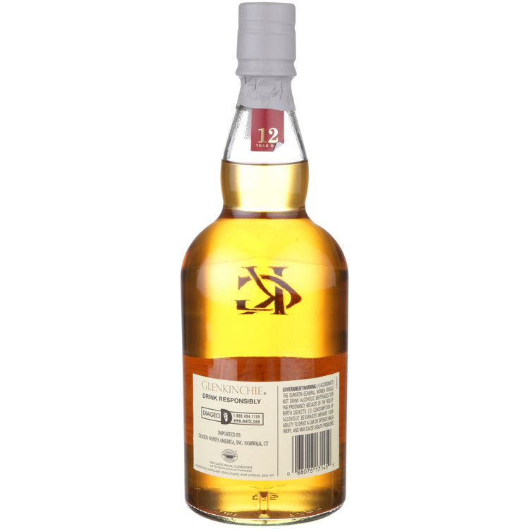 Glenkinchie Single Malt Scotch 12 Yr 86 - 750ML - Back