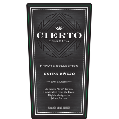 Cierto Tequila Extra Anejo Private Collection 80 - 750ML