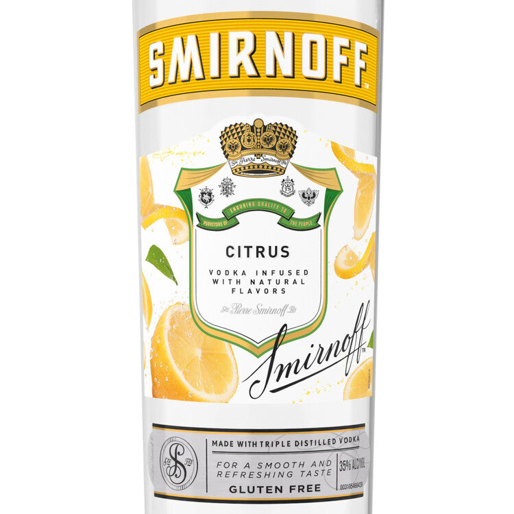 Smirnoff Vodka Citrus Flavored 60 - 750ML - Front Label