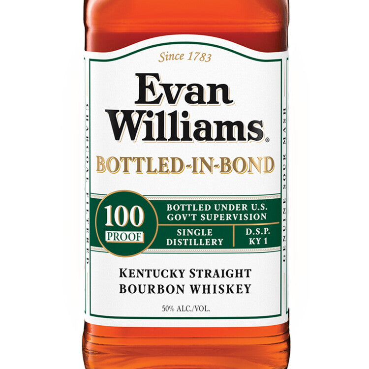 Evan Williams Straight Bourbon White Label Bottled In Bond 100 - 750ML - Front Label