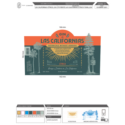 Las Californias Citrico Gin 80 - 750ML