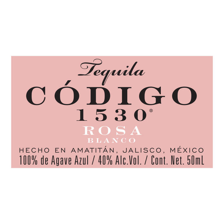 Codigo 1530 Tequila Blanco Rosa 80 - 50ML - Front Label
