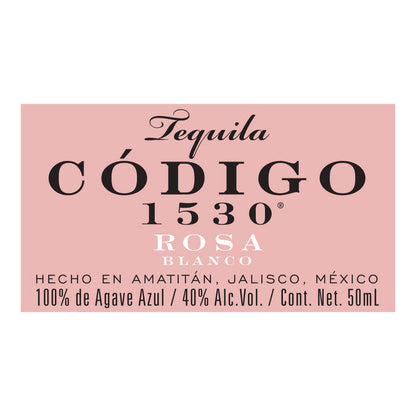 Codigo 1530 Tequila Blanco Rosa 80 - 50ML - Front Label