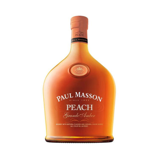 Paul Masson Peach Flavored Brandy Grande Amber 54 - 750ML - Front