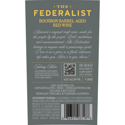 The Federalist Red Blend Aged In Bourbon Barrels For 6 Months Mendocin - 750ML