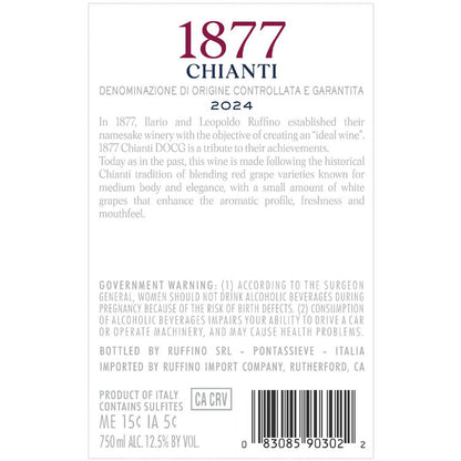 Ruffino Chianti 1877 - 750ML - Back Label