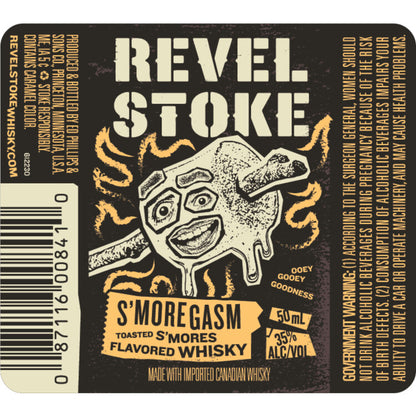 Revel Stoke S'Moregasm Toasted S'Mores Flavored Whisky 70 - 50ML - Front Label