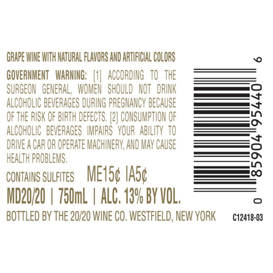 Md 20/20 Strawberry & Kiwi - 750ML - Back Label