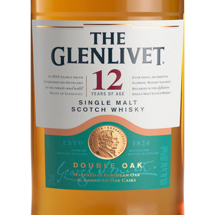 The Glenlivet Single Malt Scotch 12 Yr 80 - 375ML - Front Label