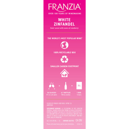 Franzia White Zinfandel International - 5.0L