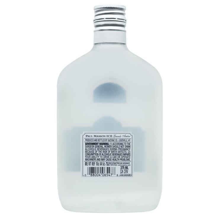 Paul Masson Citrus Flavored Brandy Grande Amber Ice 59 - 375ML - Back