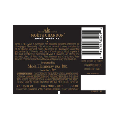 Moet & Chandon Champagne Brut Rose Imperial - 750ML - Back Label